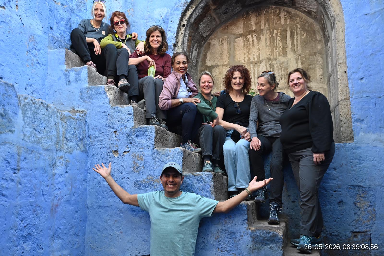 Jorge op pad met groep Peru
